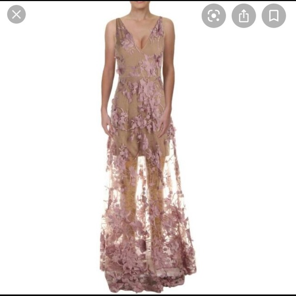 Dress The Population Long Pink Floral Gown - Picture 3 of 12